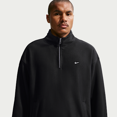 【nrykrsw 】 Nike Solo Swoosh Men's Fleece Quarter-Zip Top. Nike RO